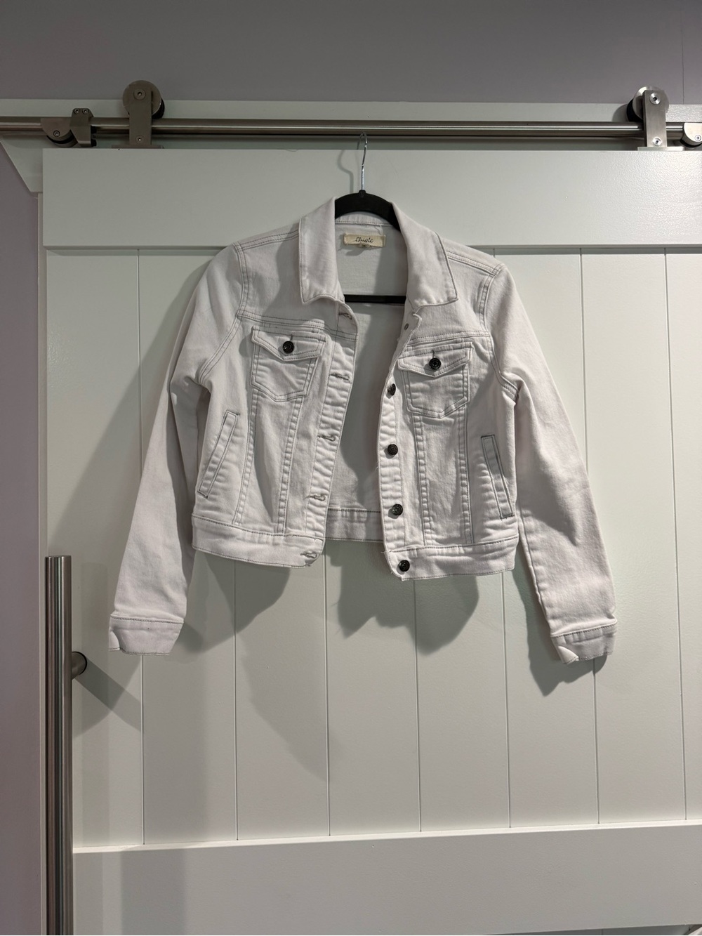 White Kids Denim Jacket - Classic Cropped Style
